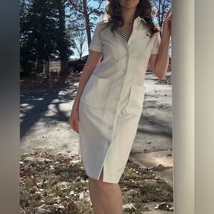 Vtg 1960’s David Crystal For Bergdorf Goodman New York White T Shirt Dress 12